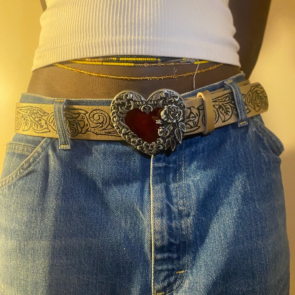 Heart Buckle Tattoo like designed Belt